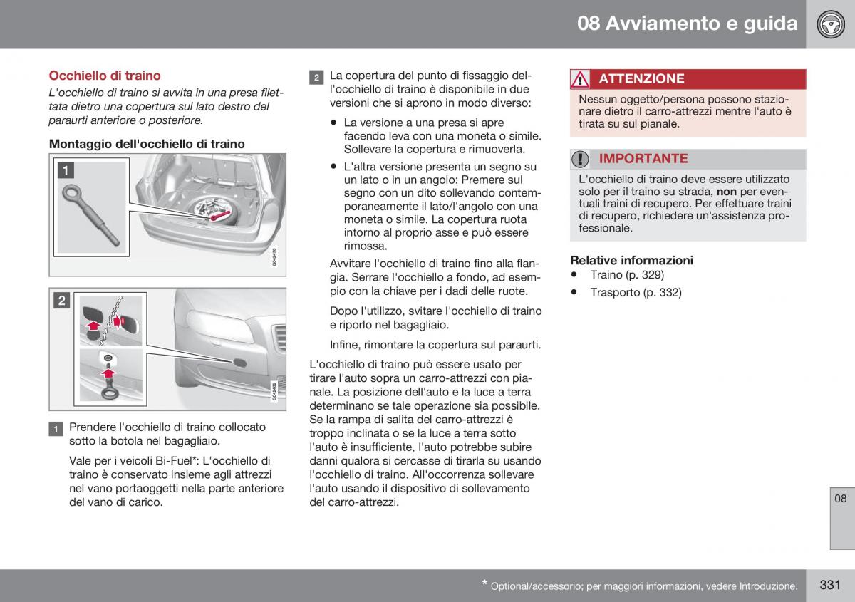 Volvo XC70 Cross Country II 2 manuale del proprietario / page 333