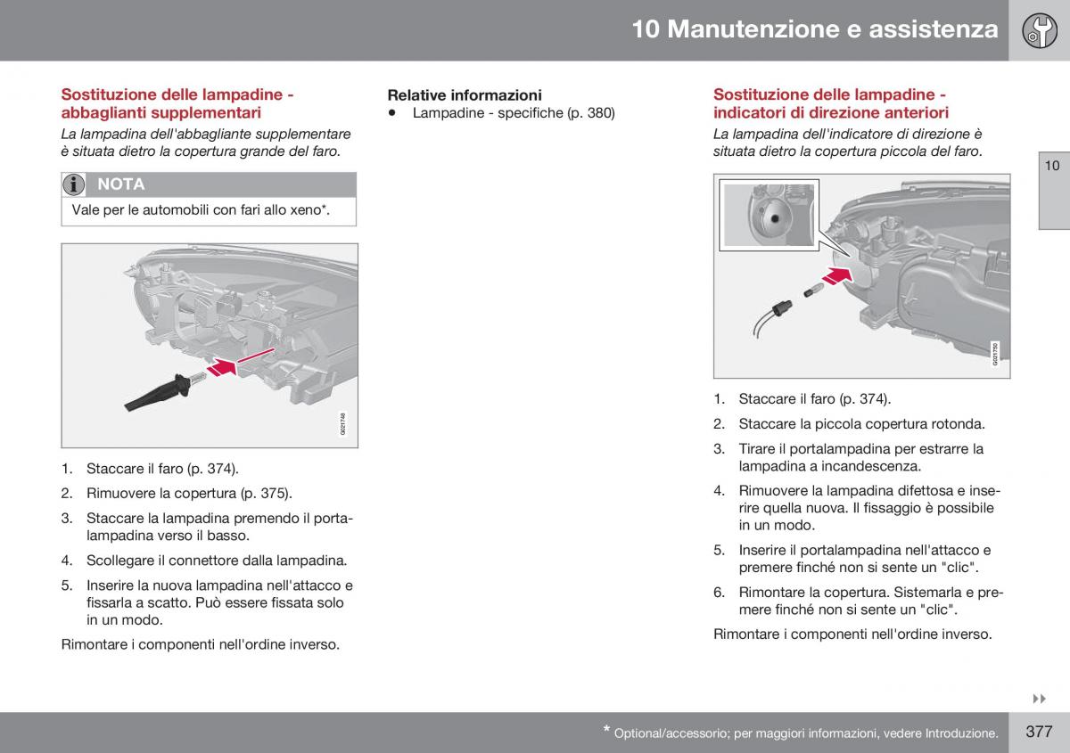 Volvo XC70 Cross Country II 2 manuale del proprietario / page 379