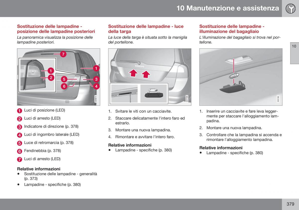 Volvo XC70 Cross Country II 2 manuale del proprietario / page 381