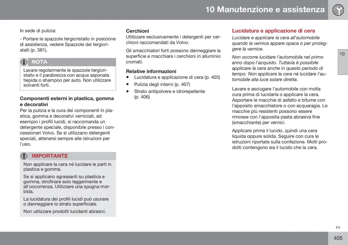 Volvo XC70 Cross Country II 2 manuale del proprietario / page 407