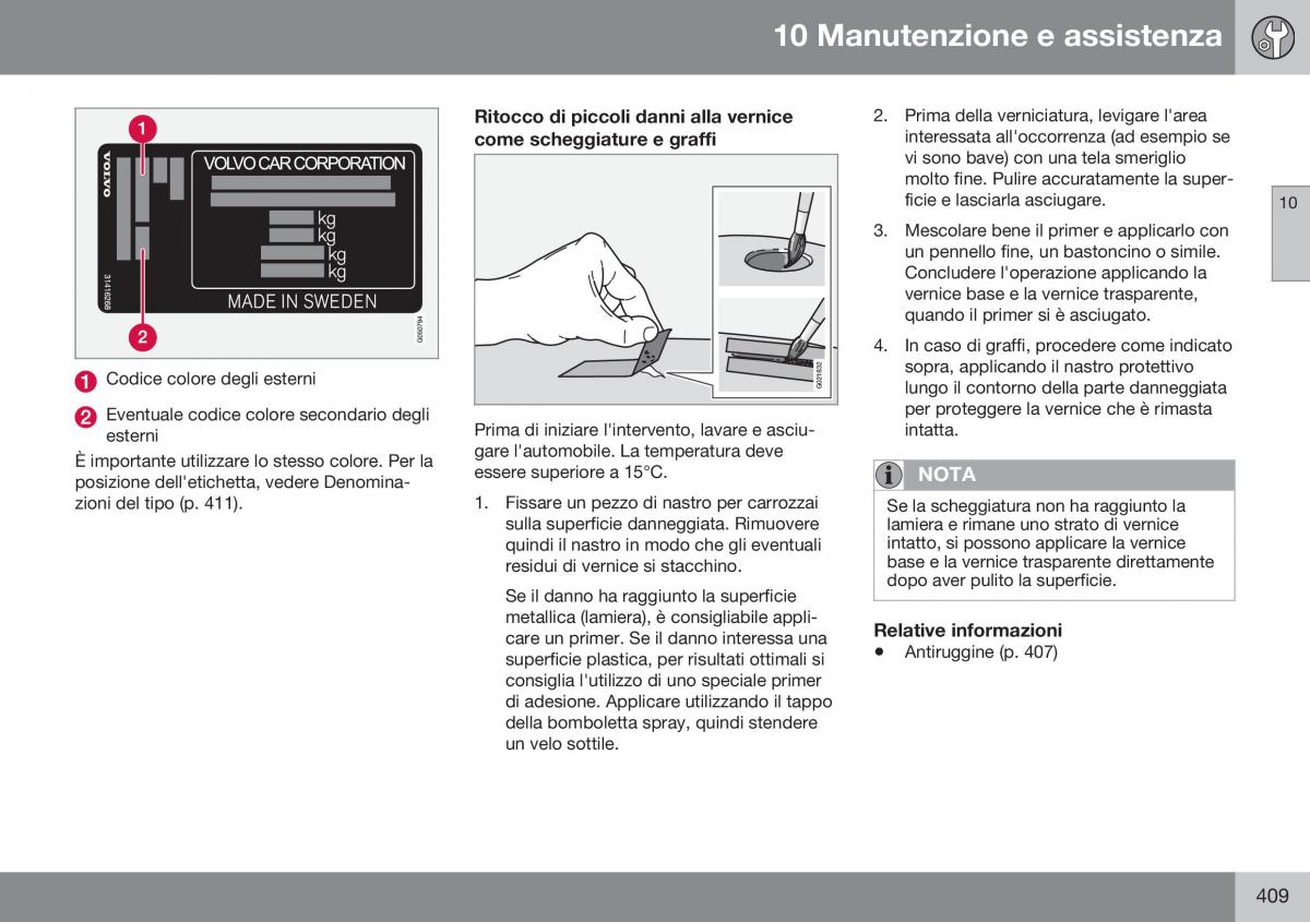 Volvo XC70 Cross Country II 2 manuale del proprietario / page 411