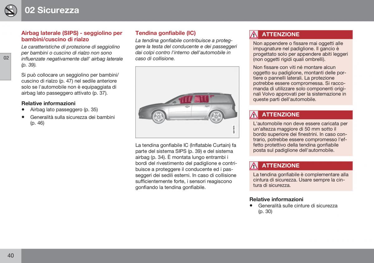 Volvo XC70 Cross Country II 2 manuale del proprietario / page 42