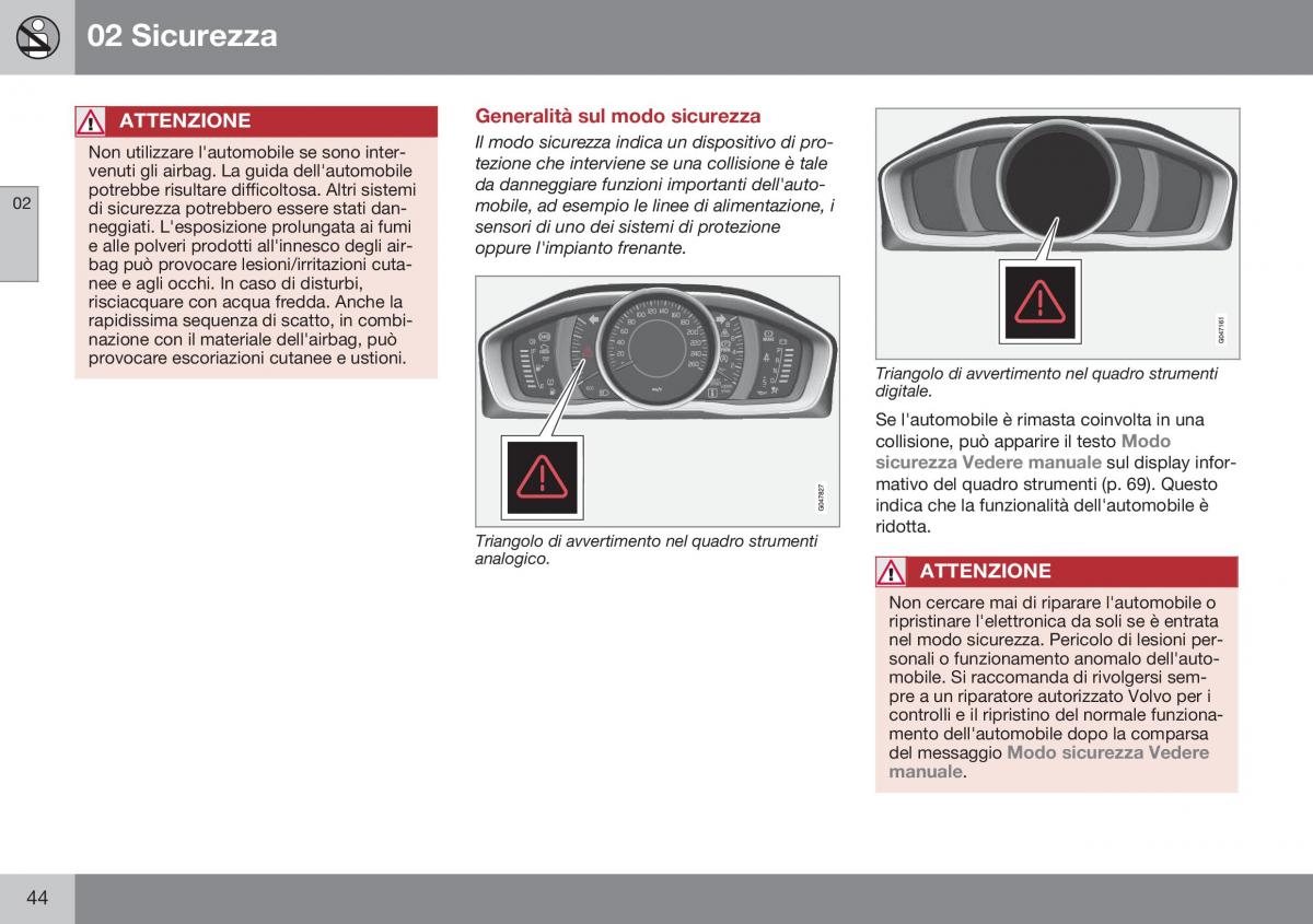 Volvo XC70 Cross Country II 2 manuale del proprietario / page 46