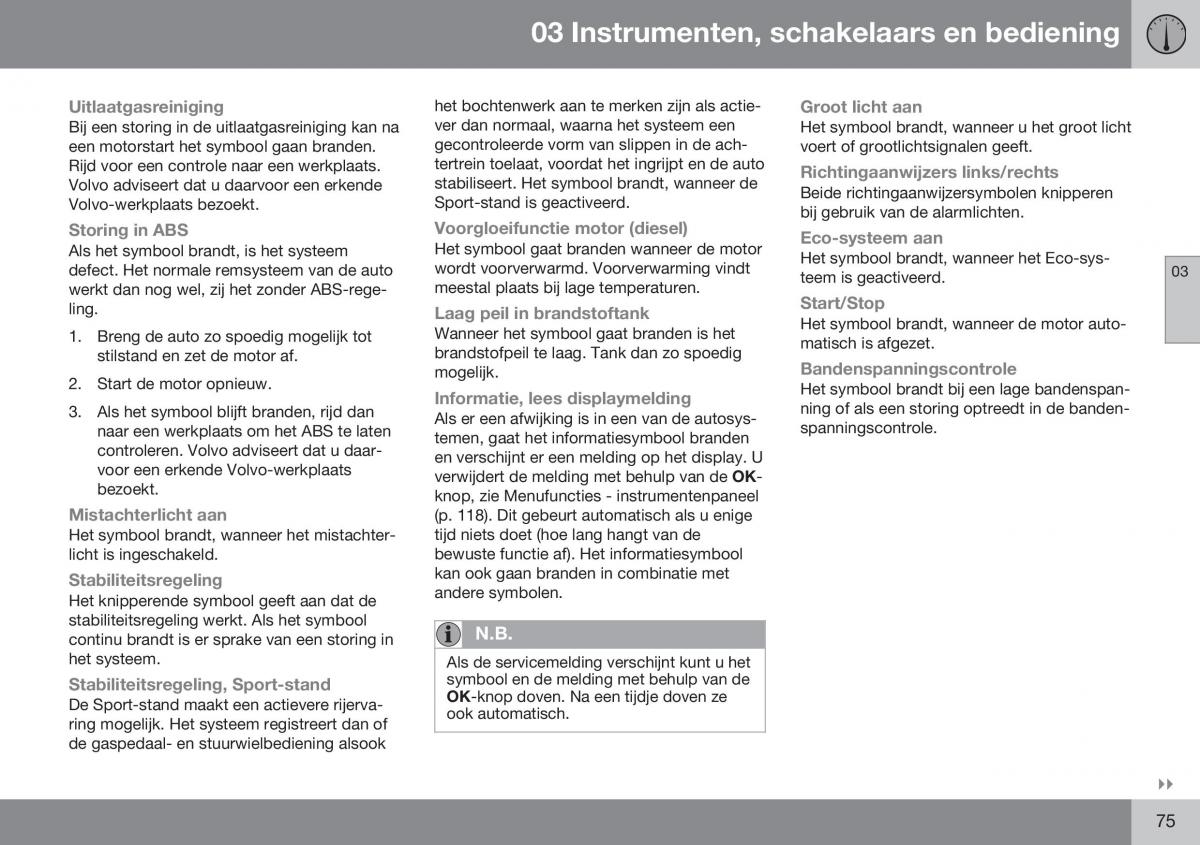 Volvo XC70 Cross Country II 2 handleiding / page 77