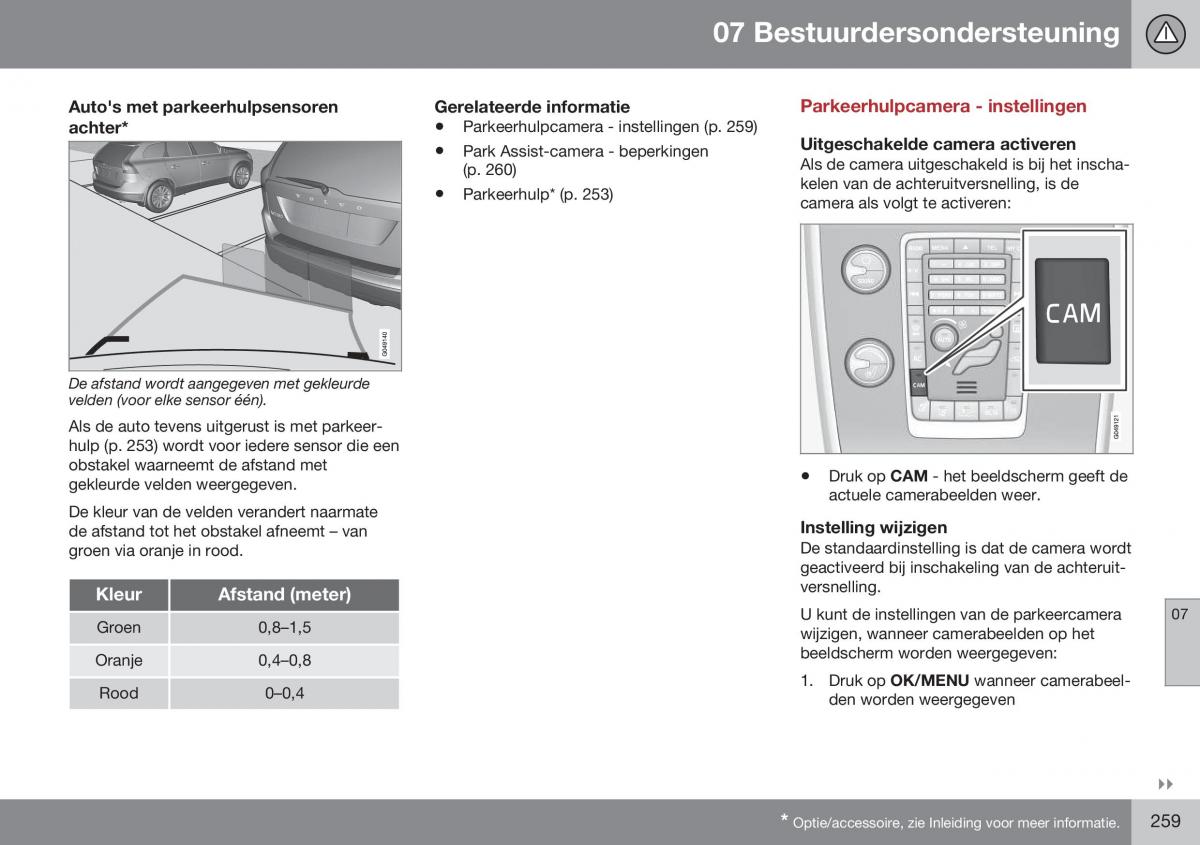 Volvo XC70 Cross Country II 2 handleiding / page 261