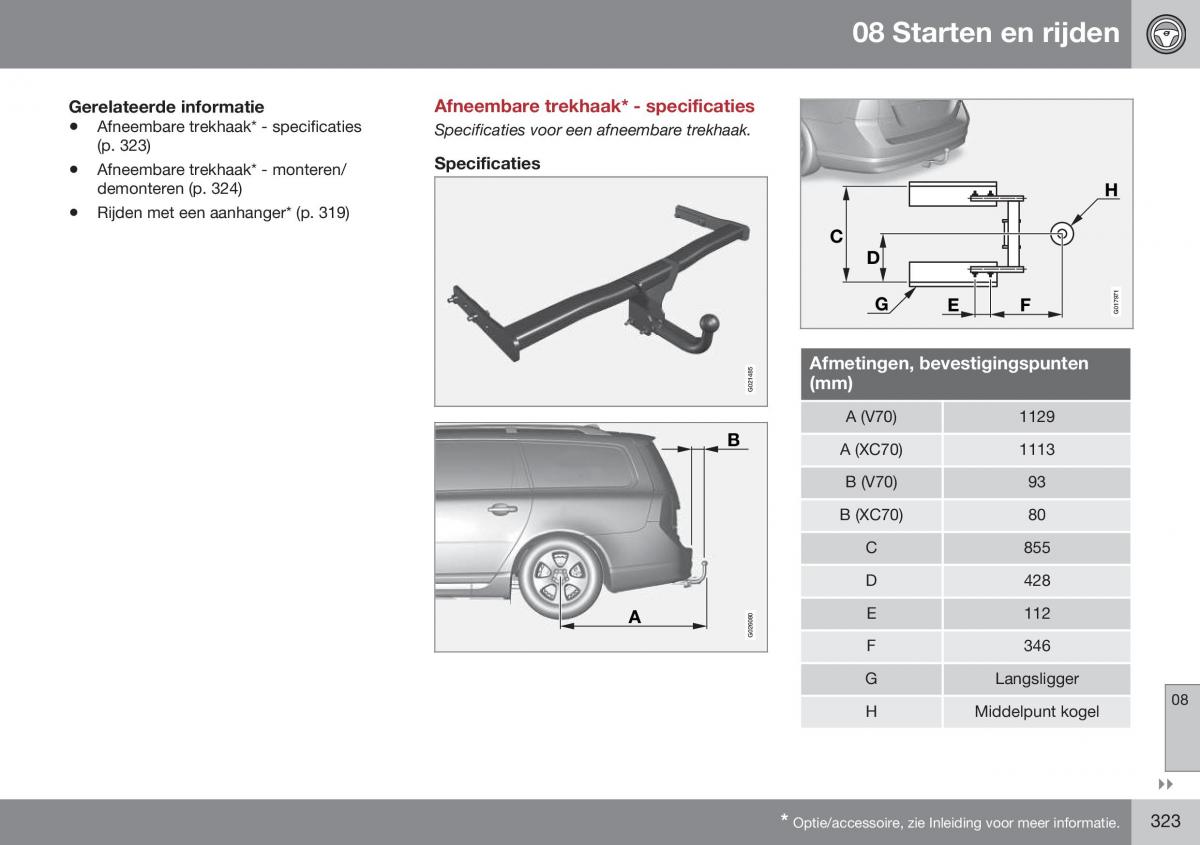 Volvo XC70 Cross Country II 2 handleiding / page 325