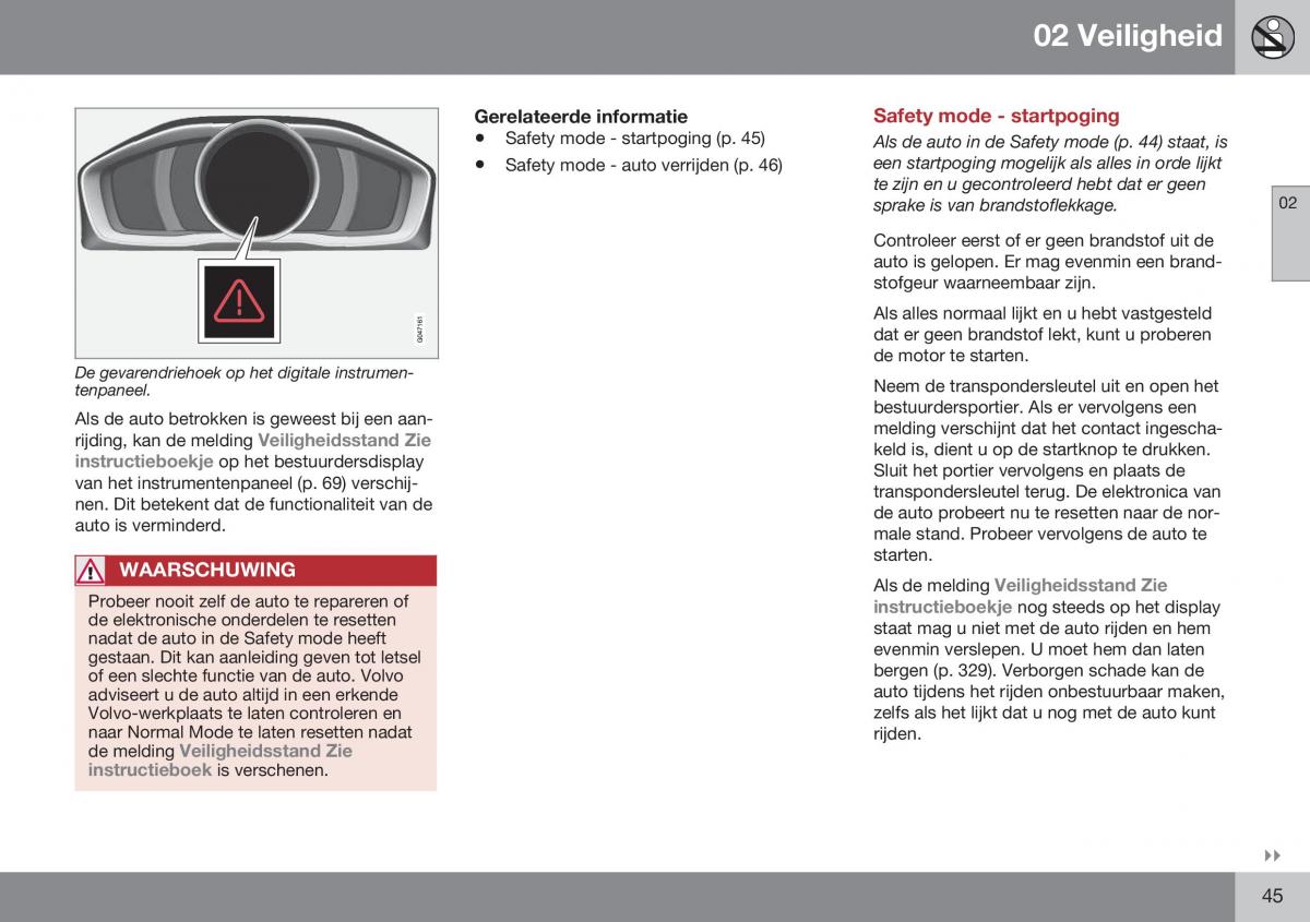 Volvo XC70 Cross Country II 2 handleiding / page 47