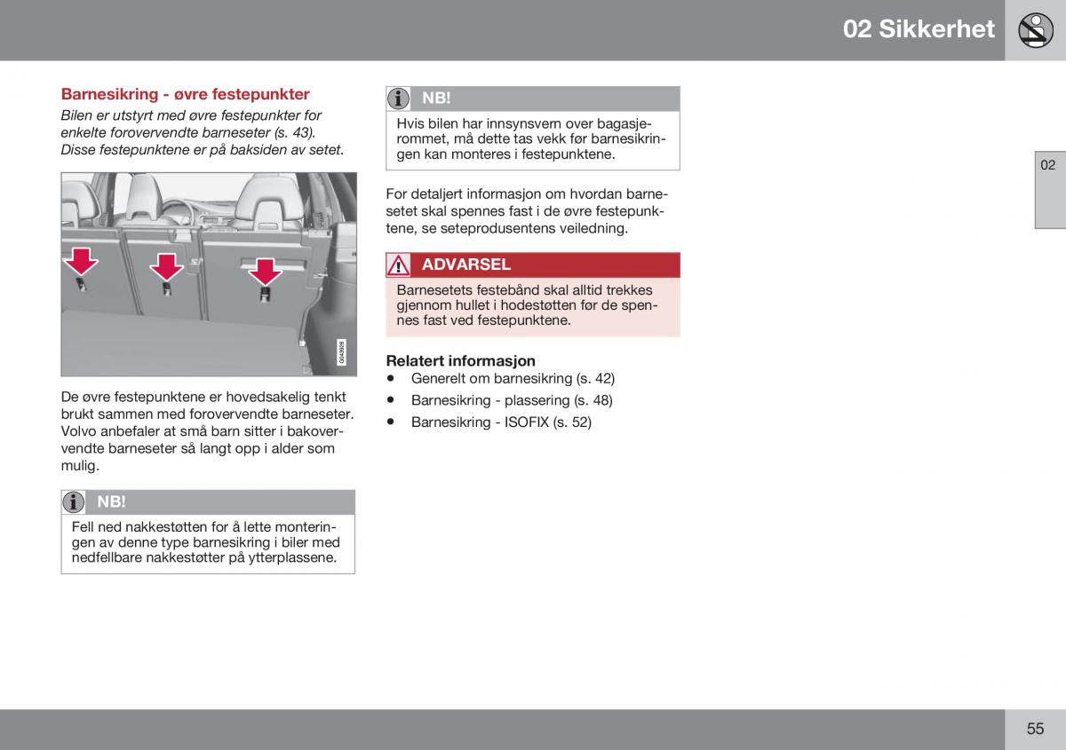 Volvo XC70 Cross Country II 2 bruksanvisningen / page 57