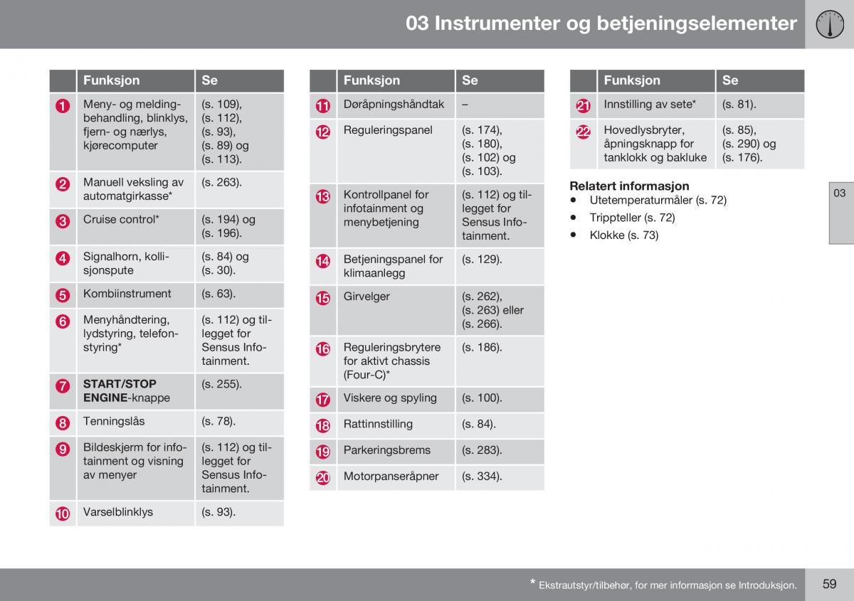 Volvo XC70 Cross Country II 2 bruksanvisningen / page 61