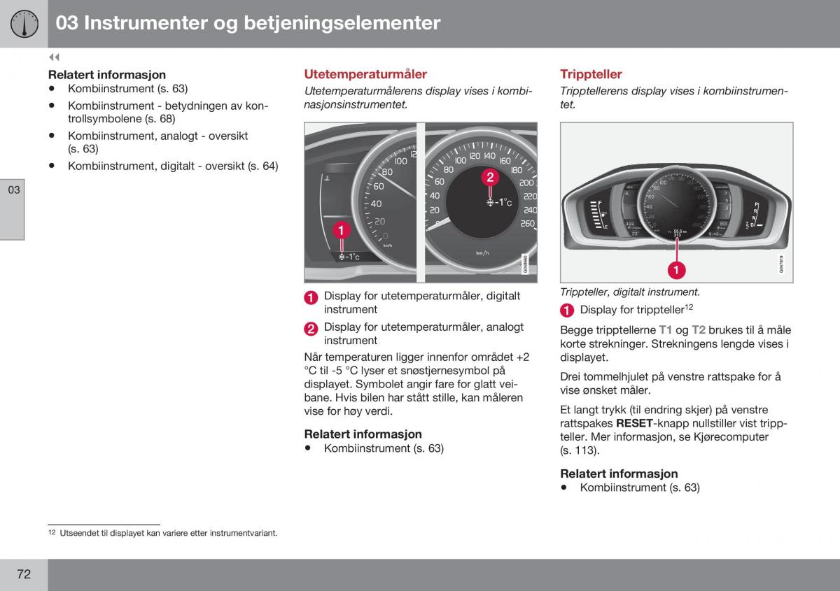 Volvo XC70 Cross Country II 2 bruksanvisningen / page 74