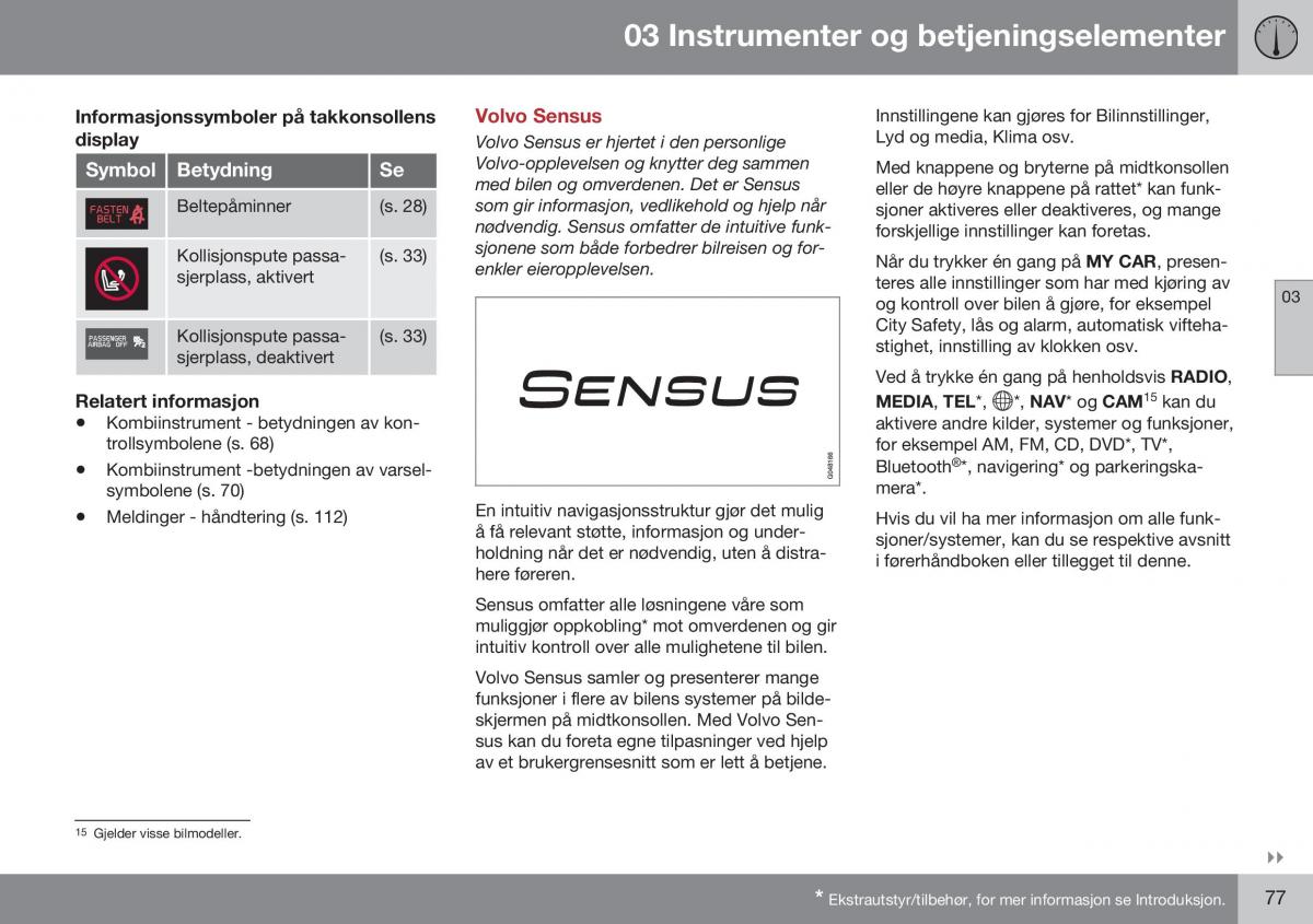 Volvo XC70 Cross Country II 2 bruksanvisningen / page 79