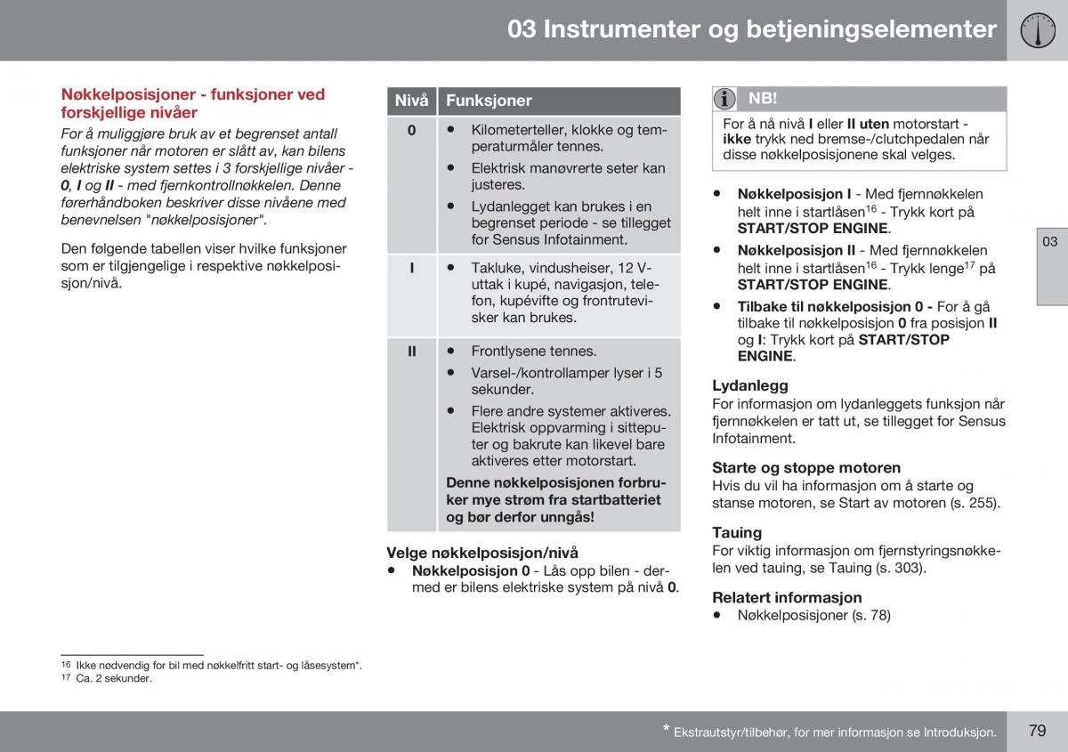 Volvo XC70 Cross Country II 2 bruksanvisningen / page 81