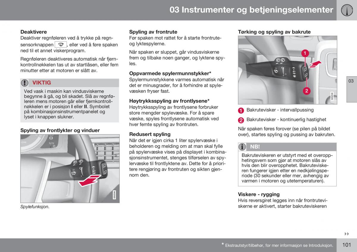 Volvo XC70 Cross Country II 2 bruksanvisningen / page 103