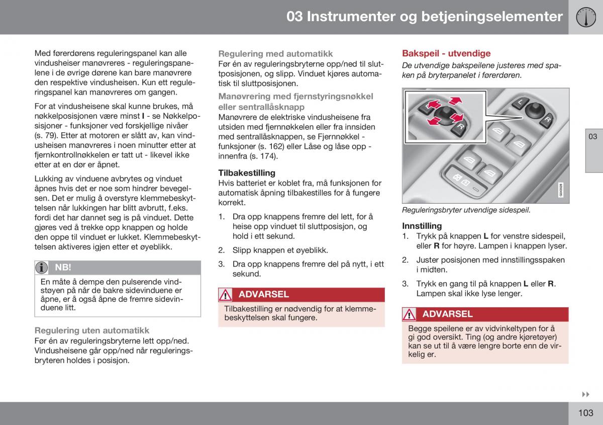 Volvo XC70 Cross Country II 2 bruksanvisningen / page 105