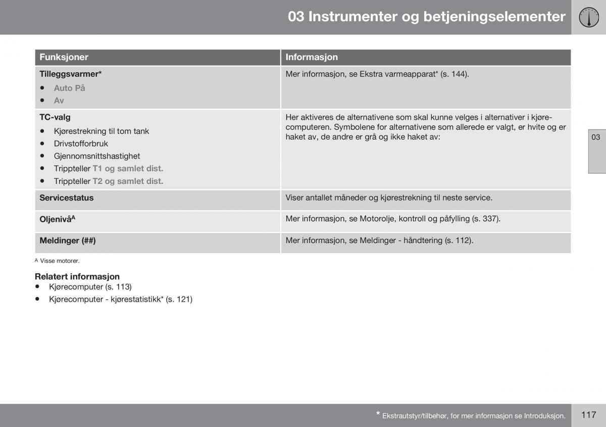 Volvo XC70 Cross Country II 2 bruksanvisningen / page 119