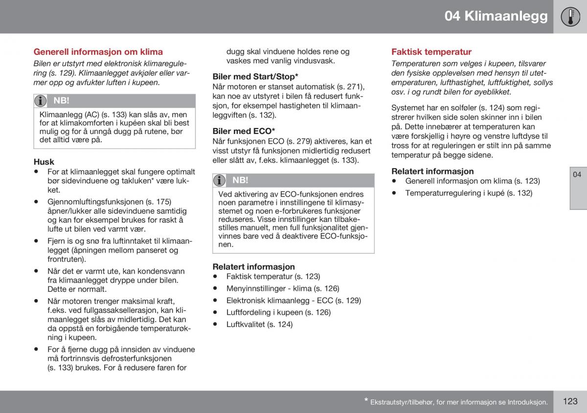 Volvo XC70 Cross Country II 2 bruksanvisningen / page 125