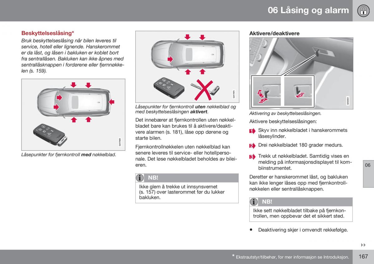 Volvo XC70 Cross Country II 2 bruksanvisningen / page 169