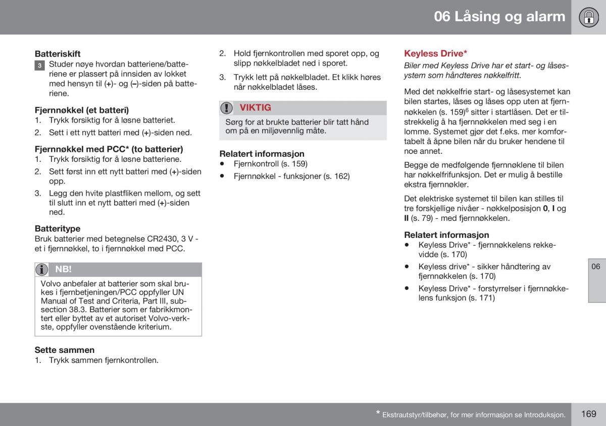 Volvo XC70 Cross Country II 2 bruksanvisningen / page 171