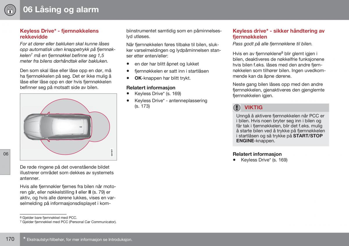 Volvo XC70 Cross Country II 2 bruksanvisningen / page 172