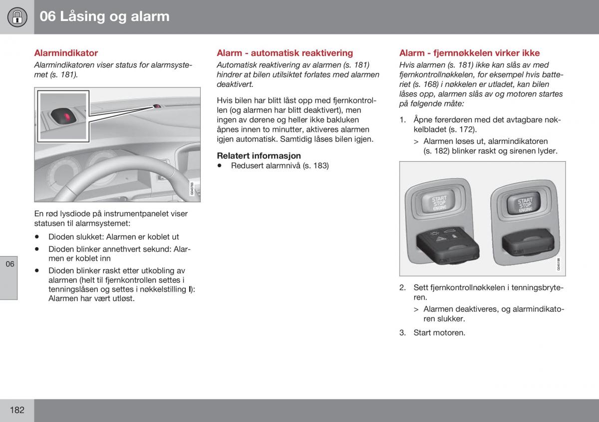 Volvo XC70 Cross Country II 2 bruksanvisningen / page 184