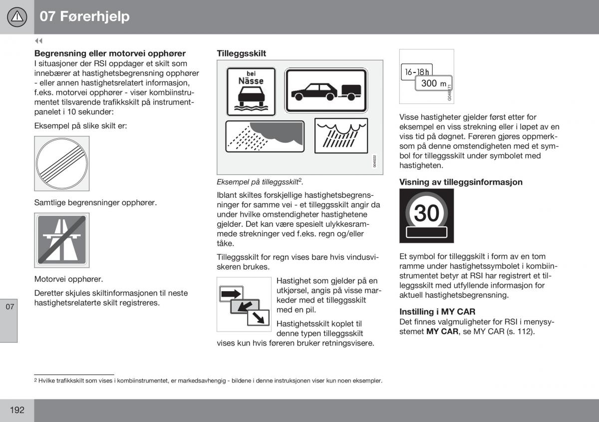 Volvo XC70 Cross Country II 2 bruksanvisningen / page 194