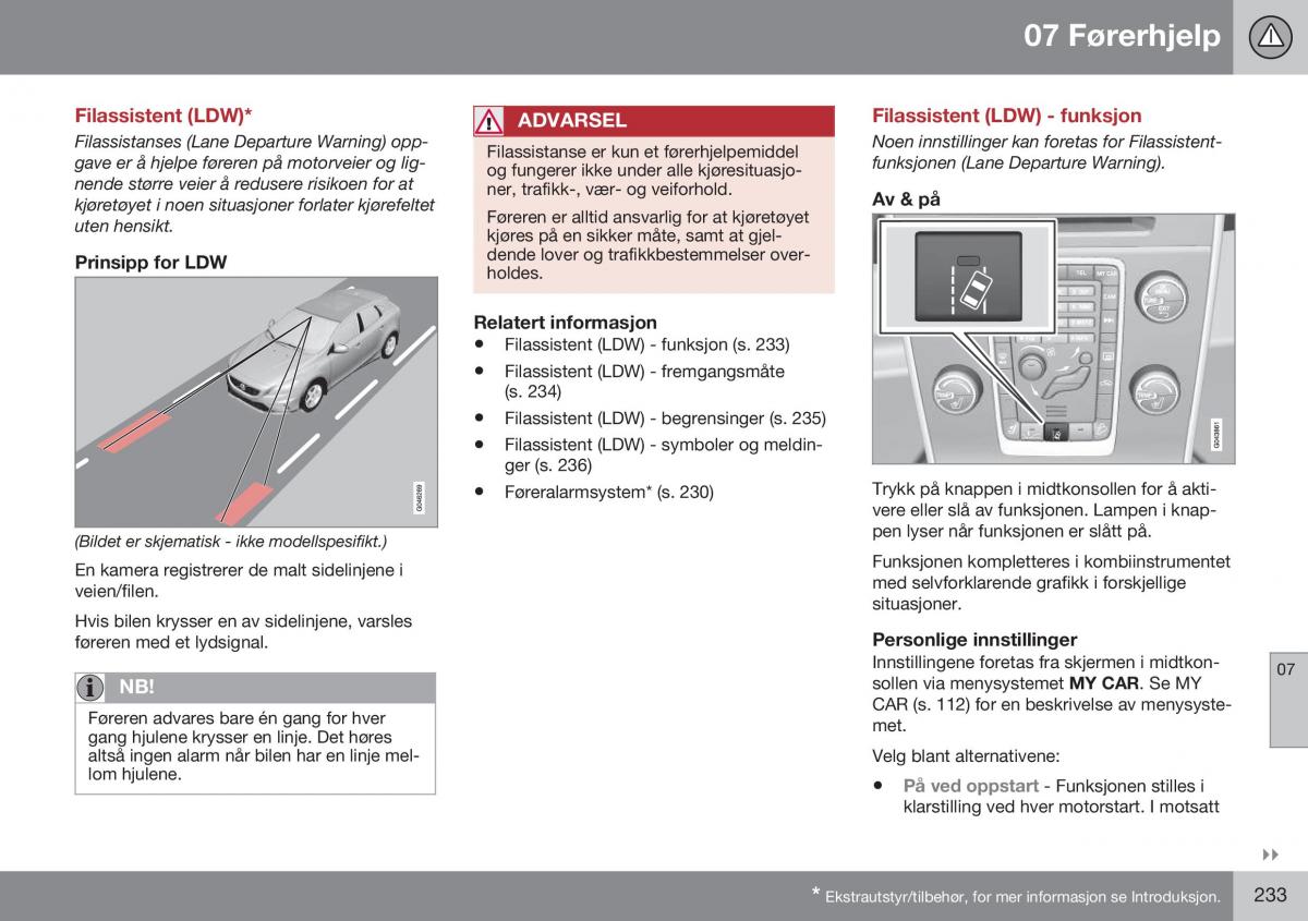 Volvo XC70 Cross Country II 2 bruksanvisningen / page 235