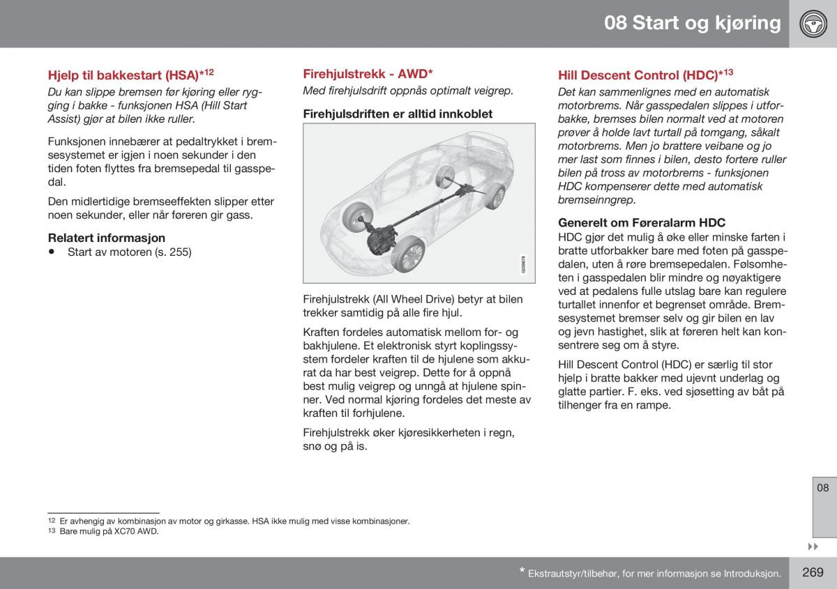 Volvo XC70 Cross Country II 2 bruksanvisningen / page 271