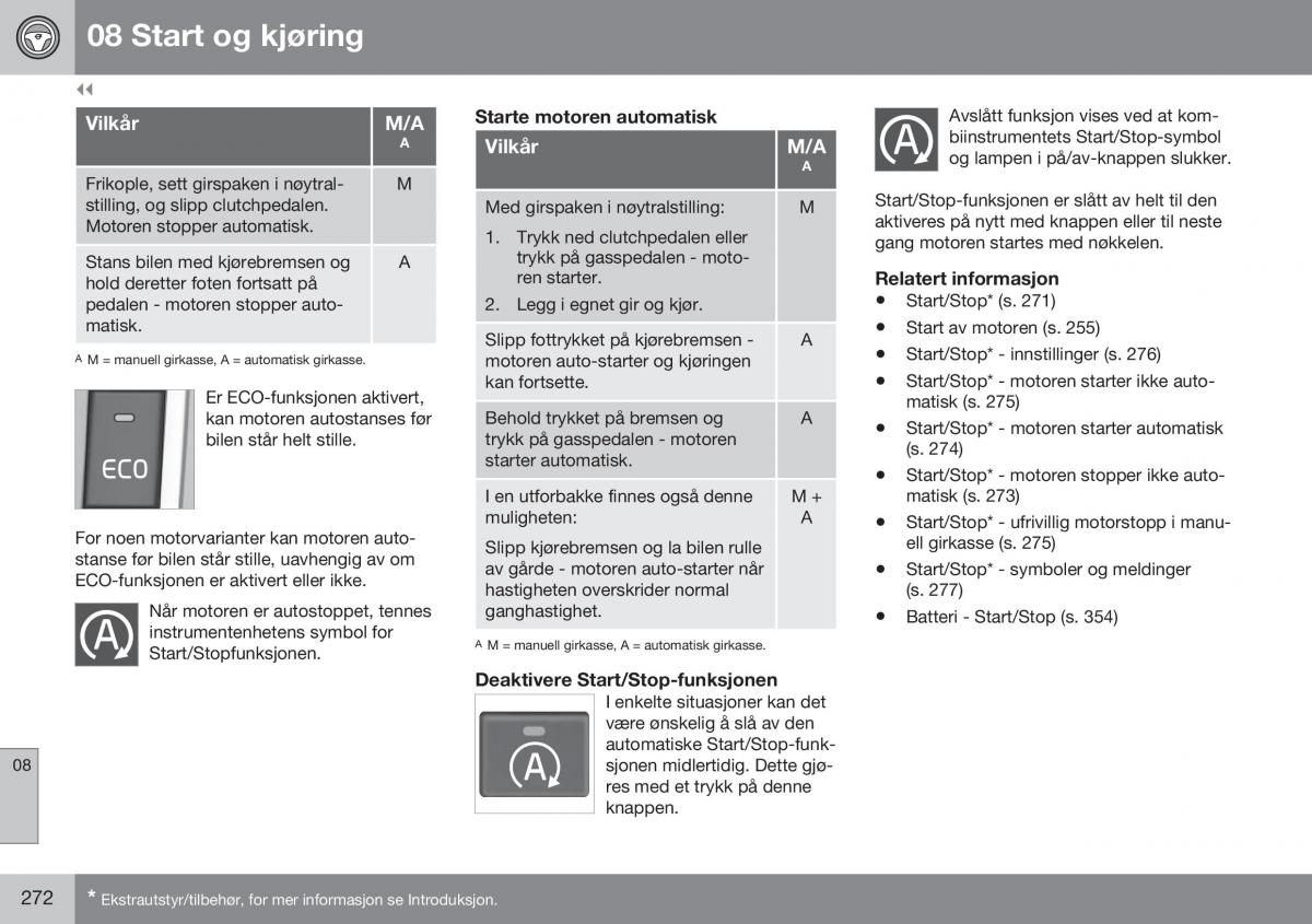 Volvo XC70 Cross Country II 2 bruksanvisningen / page 274