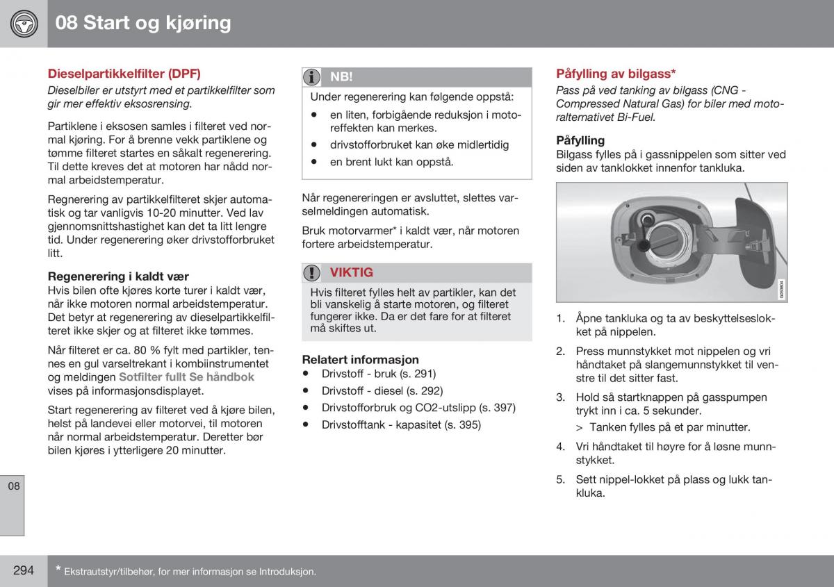 Volvo XC70 Cross Country II 2 bruksanvisningen / page 296