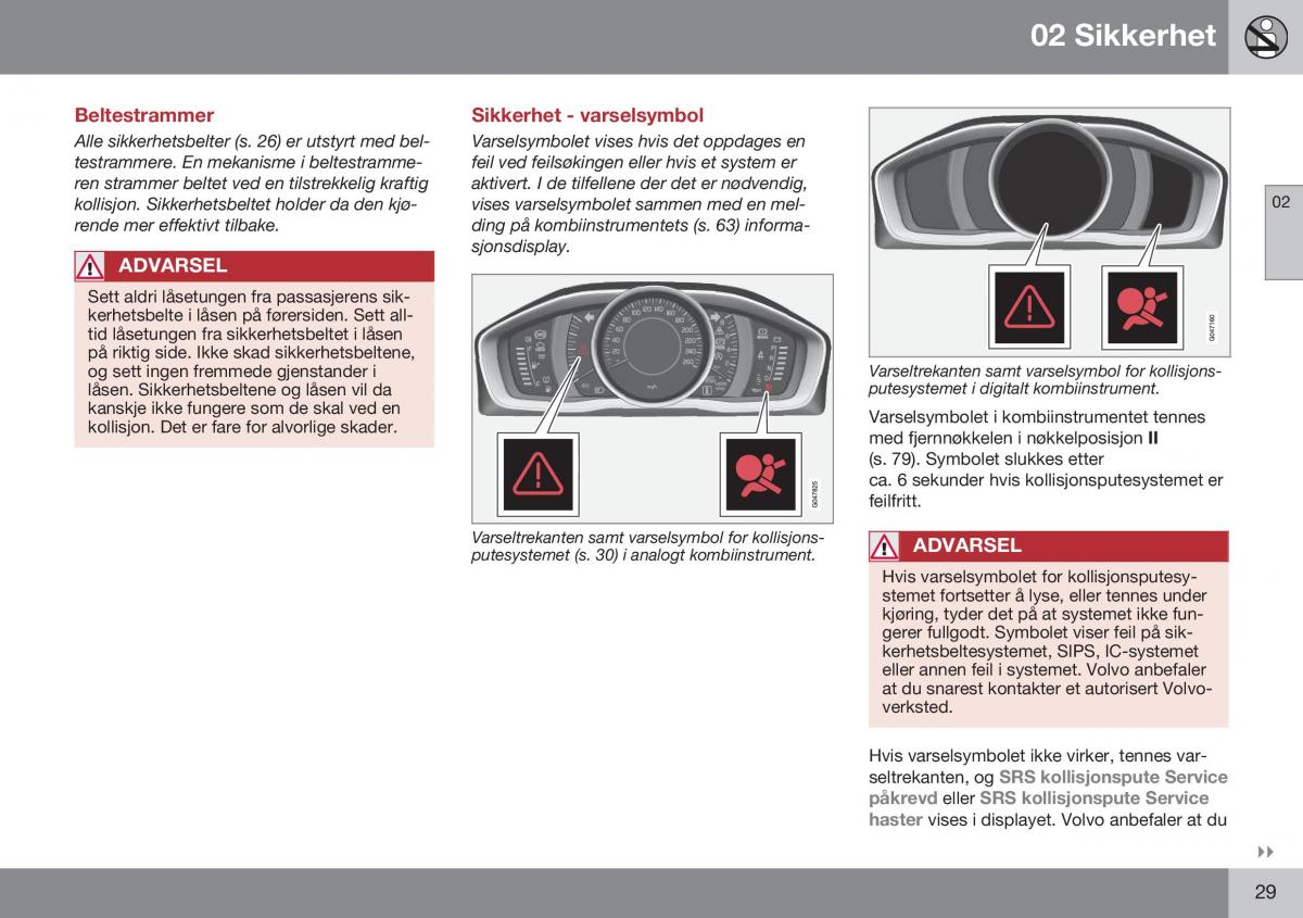 Volvo XC70 Cross Country II 2 bruksanvisningen / page 31