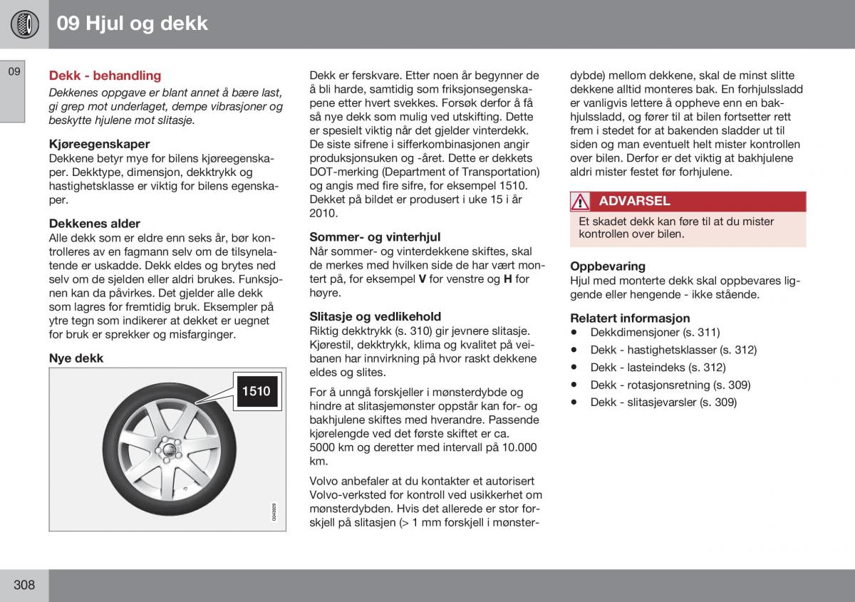 Volvo XC70 Cross Country II 2 bruksanvisningen / page 310