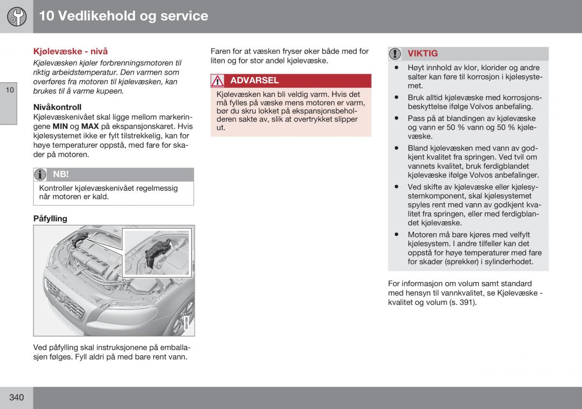 Volvo XC70 Cross Country II 2 bruksanvisningen / page 342