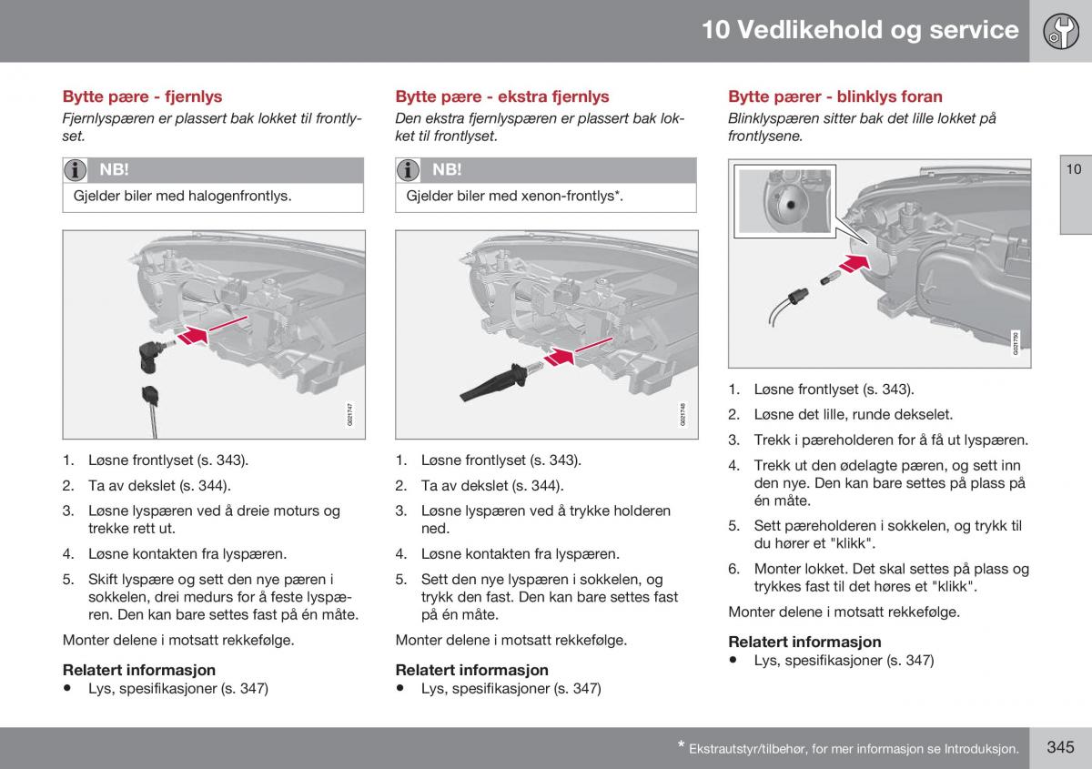 Volvo XC70 Cross Country II 2 bruksanvisningen / page 347