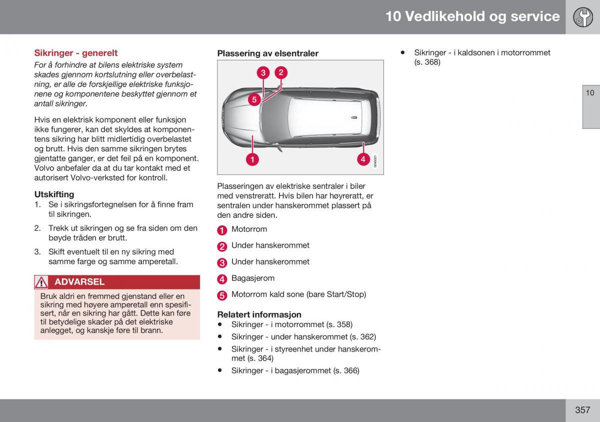 Volvo XC70 Cross Country II 2 bruksanvisningen / page 359