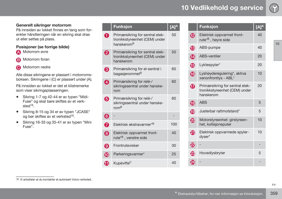 Volvo XC70 Cross Country II 2 bruksanvisningen / page 361