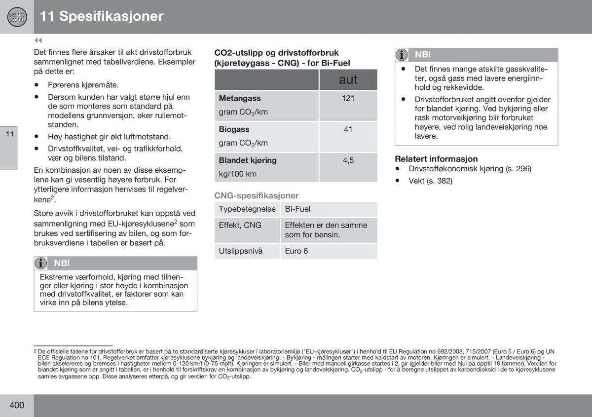 Volvo XC70 Cross Country II 2 bruksanvisningen / page 402