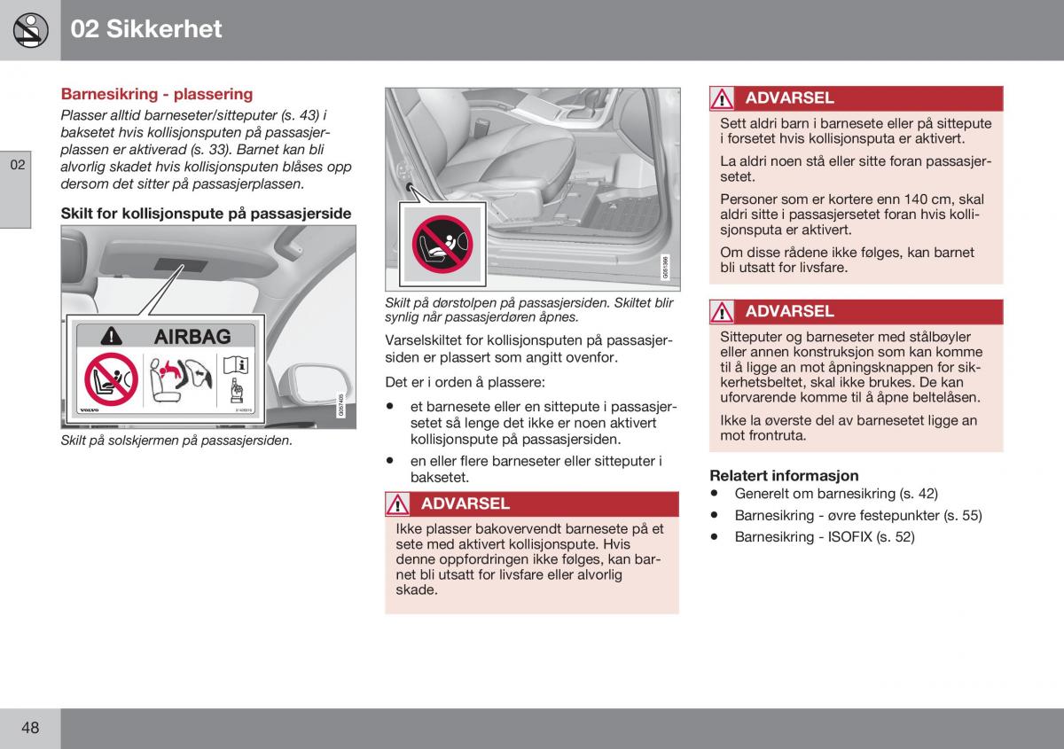 Volvo XC70 Cross Country II 2 bruksanvisningen / page 50