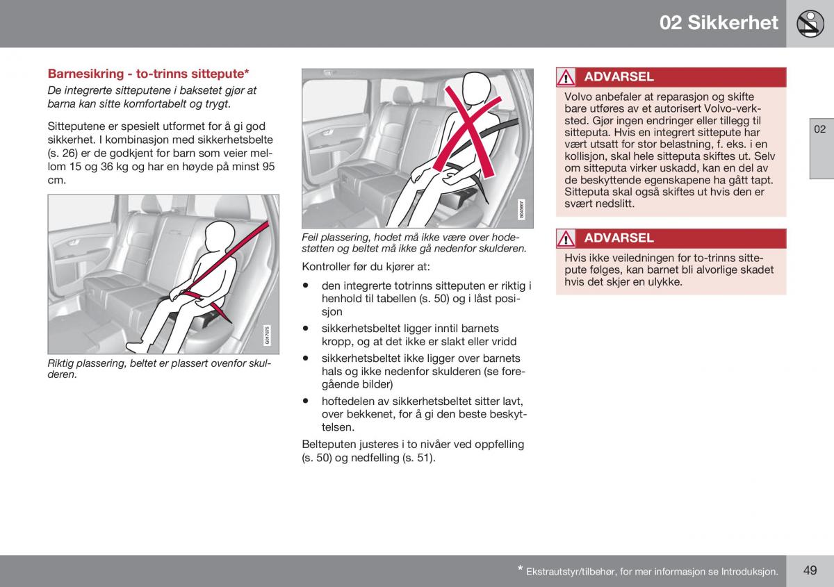 Volvo XC70 Cross Country II 2 bruksanvisningen / page 51