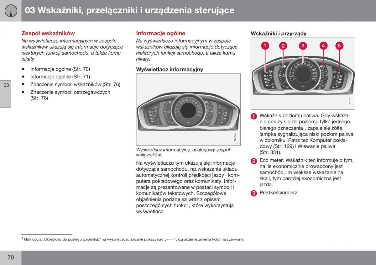 Volvo XC70 Cross Country II 2 instrukcja obslugi / page 72