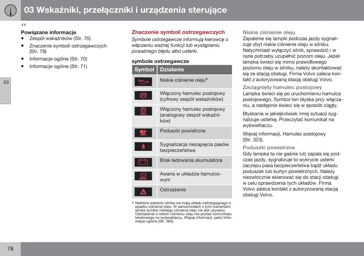 Volvo XC70 Cross Country II 2 instrukcja obslugi / page 80