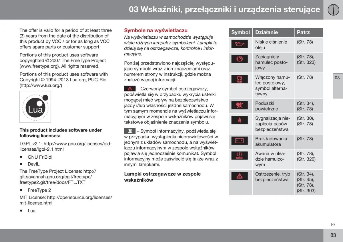 Volvo XC70 Cross Country II 2 instrukcja obslugi / page 85