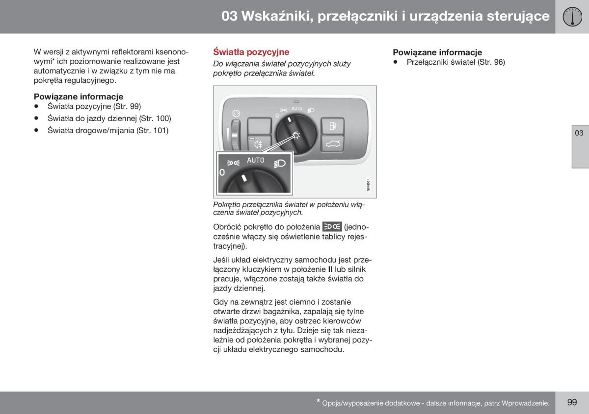 Volvo XC70 Cross Country II 2 instrukcja obslugi / page 101