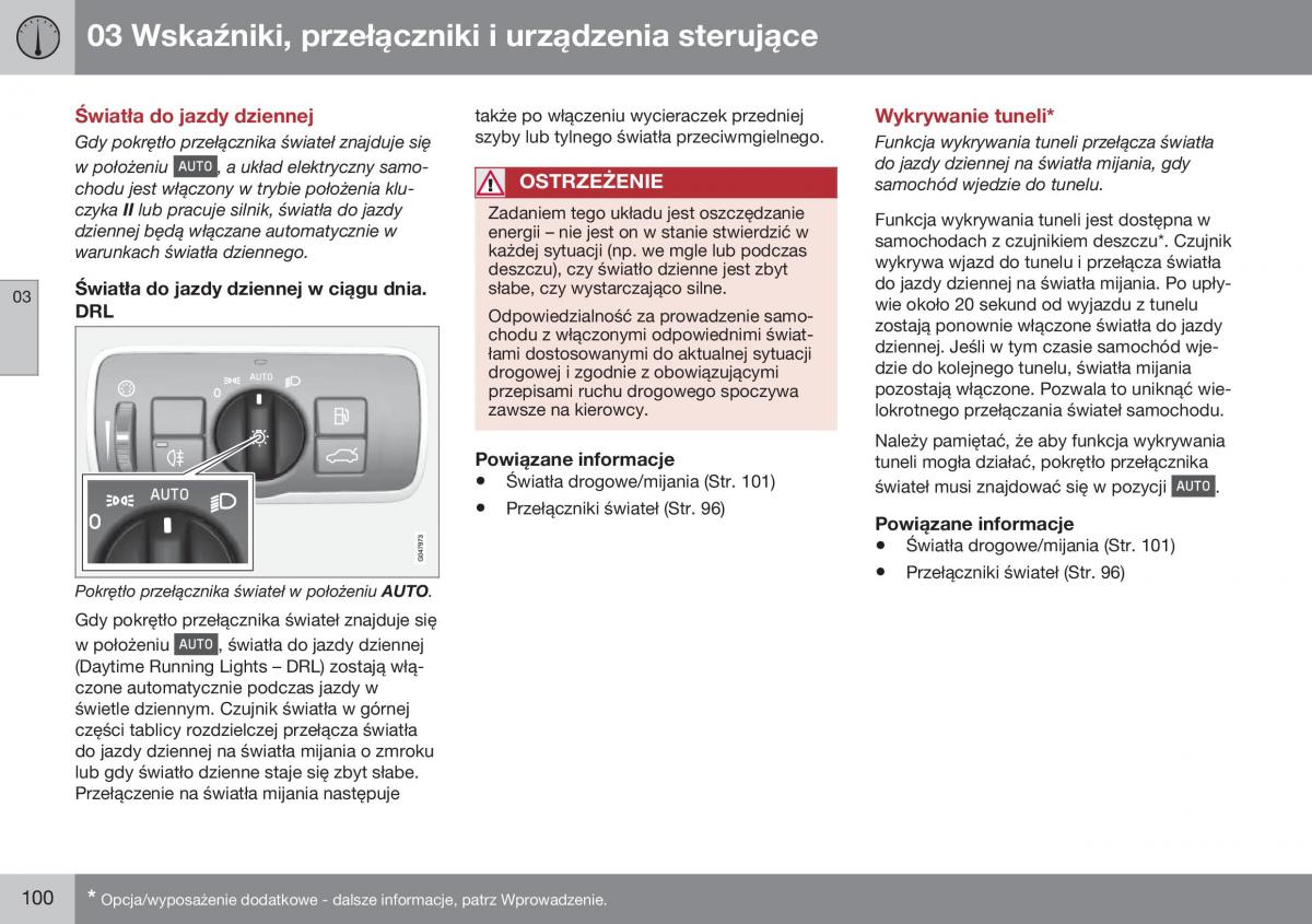 Volvo XC70 Cross Country II 2 instrukcja obslugi / page 102