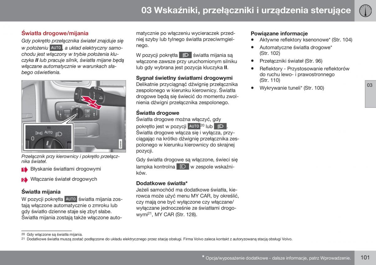 Volvo XC70 Cross Country II 2 instrukcja obslugi / page 103