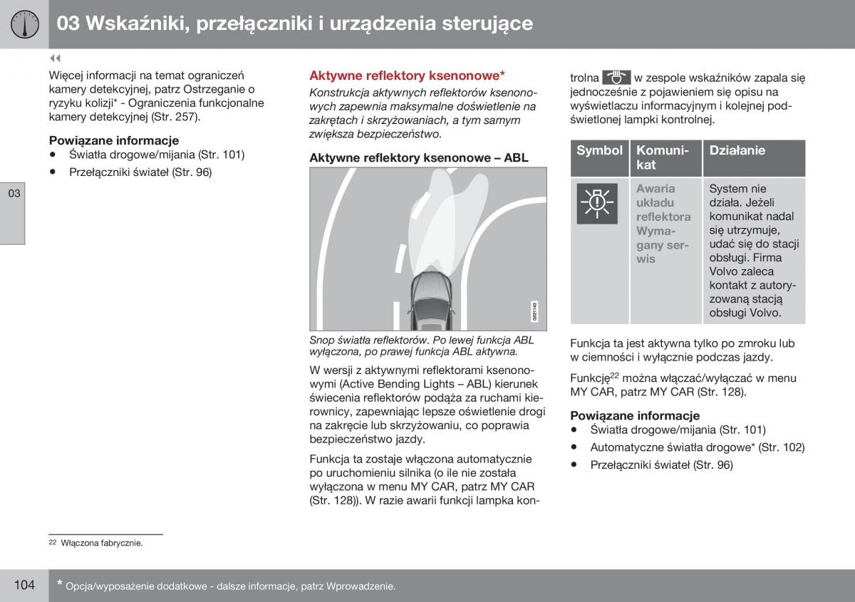 Volvo XC70 Cross Country II 2 instrukcja obslugi / page 106