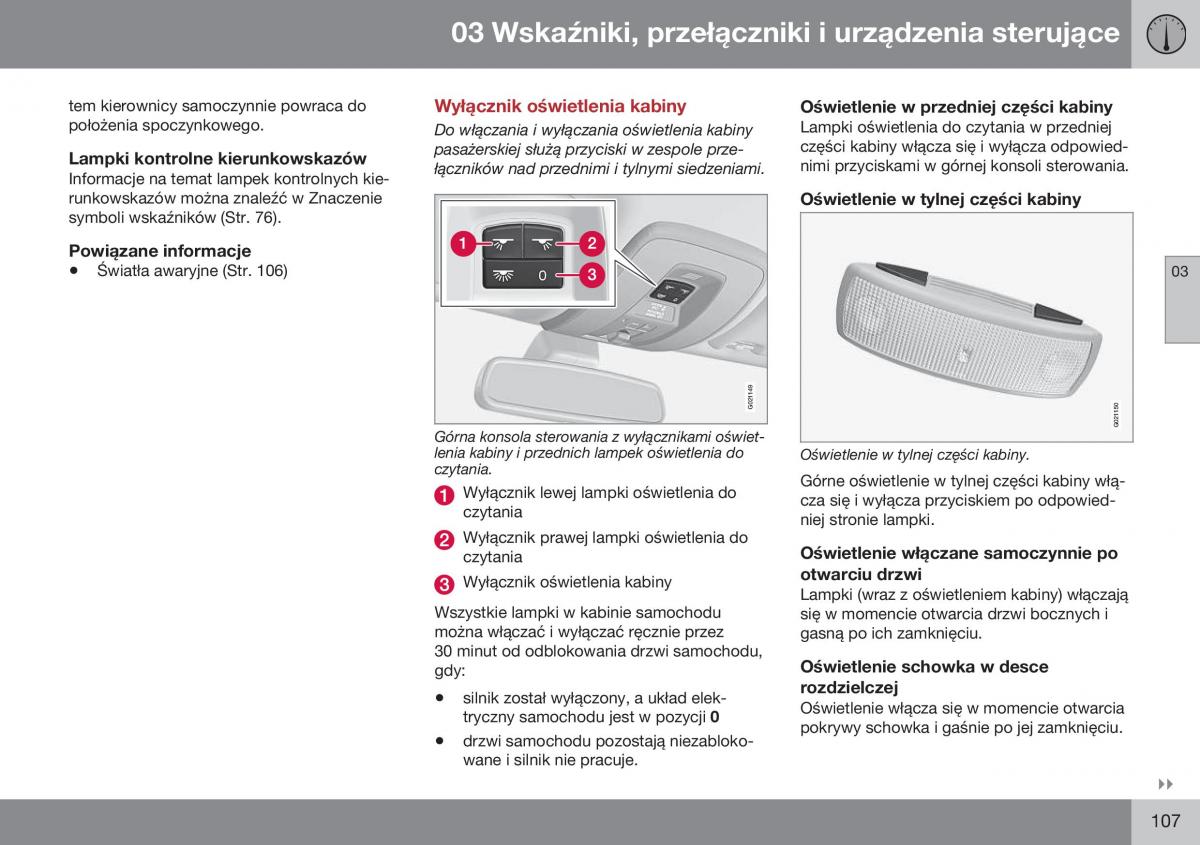 Volvo XC70 Cross Country II 2 instrukcja obslugi / page 109