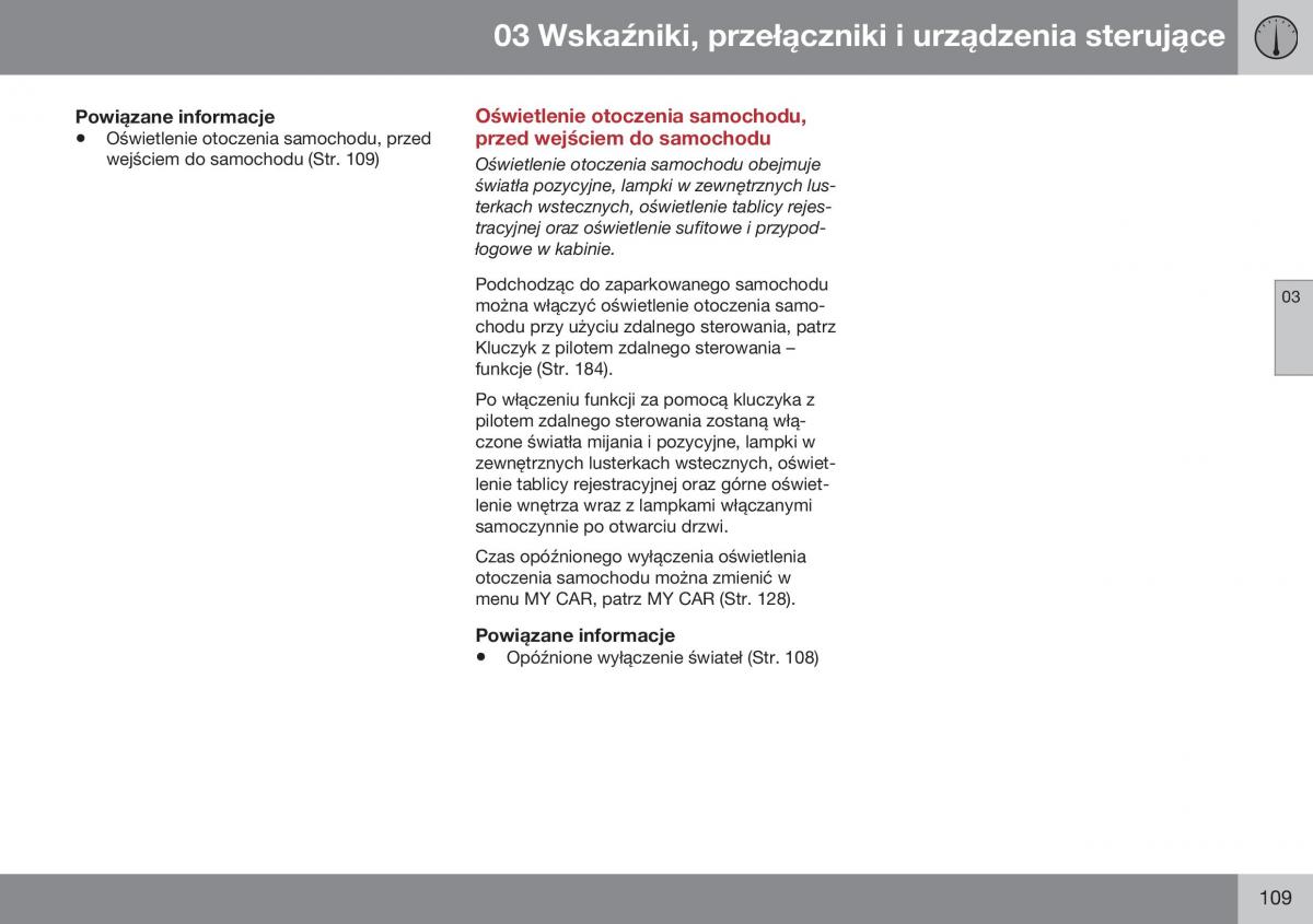 Volvo XC70 Cross Country II 2 instrukcja obslugi / page 111