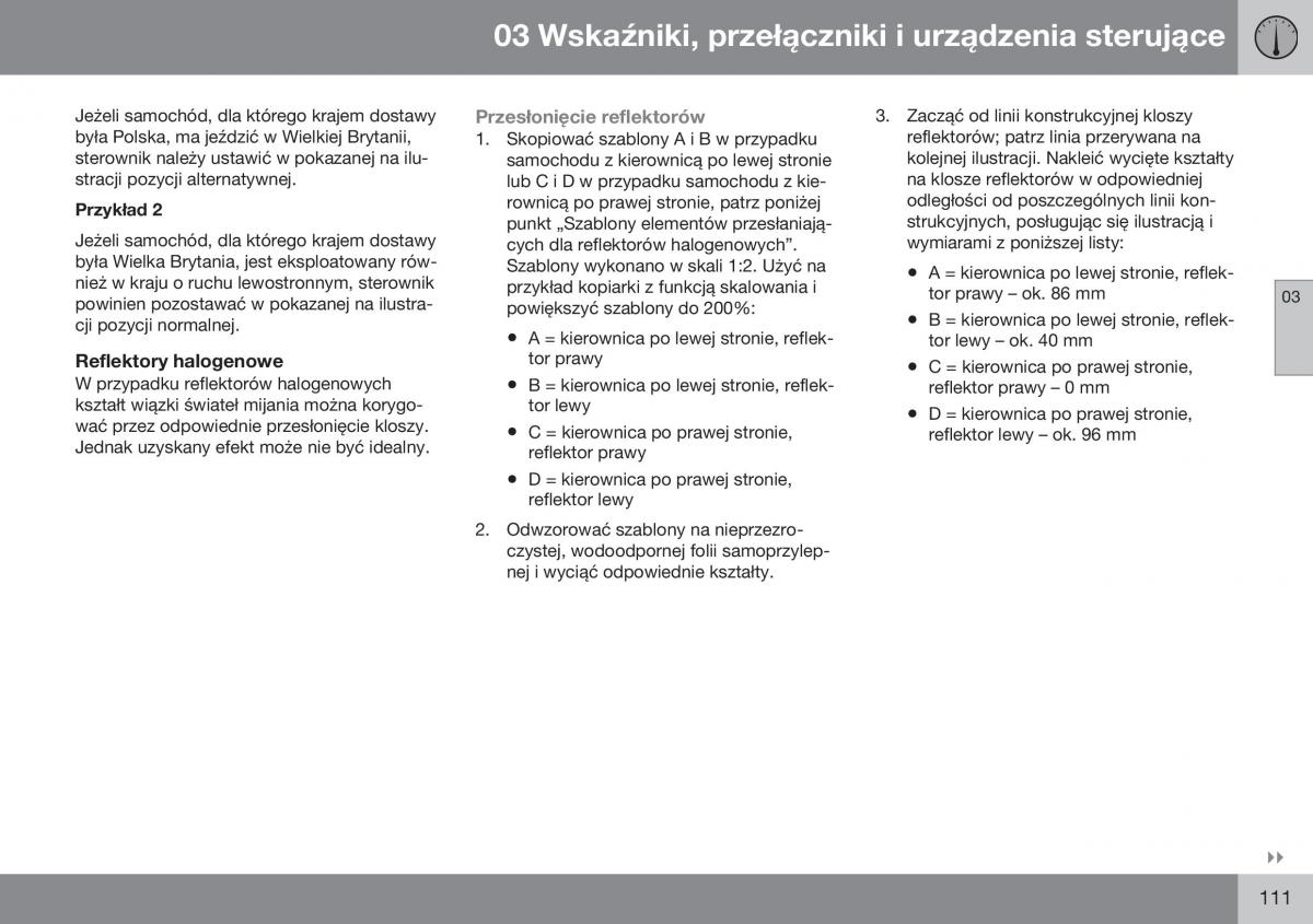 Volvo XC70 Cross Country II 2 instrukcja obslugi / page 113