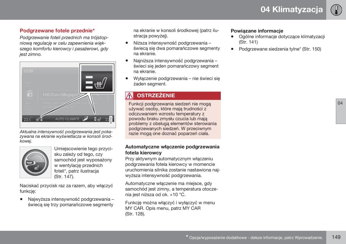 Volvo XC70 Cross Country II 2 instrukcja obslugi / page 151