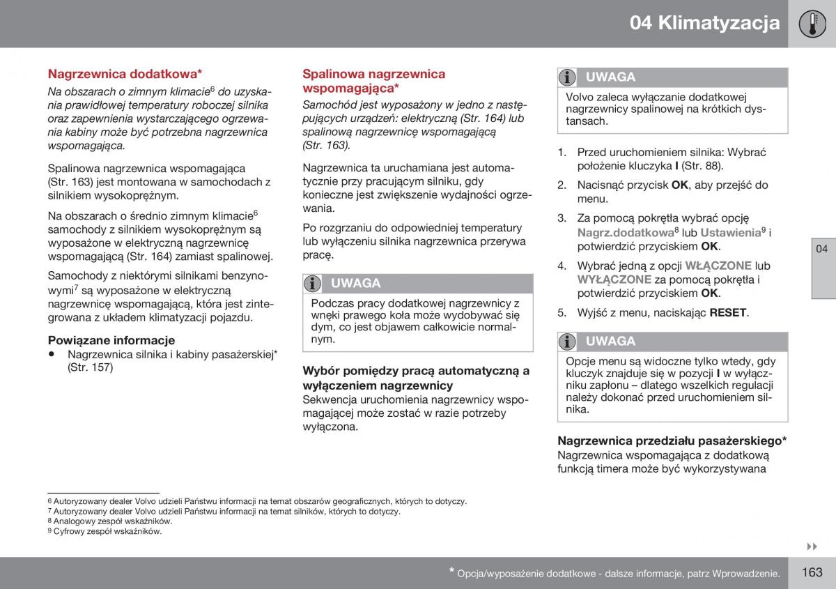 Volvo XC70 Cross Country II 2 instrukcja obslugi / page 165